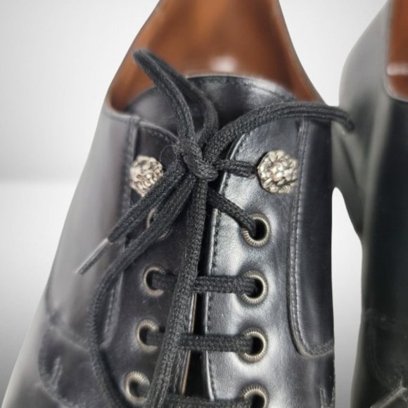 VERSACE CLASSIC V2 CABAL1 BLACK LEATHER LACE-UP MEN'S DRESS SHOES - SIZE: 9 - Picture 5 of 13